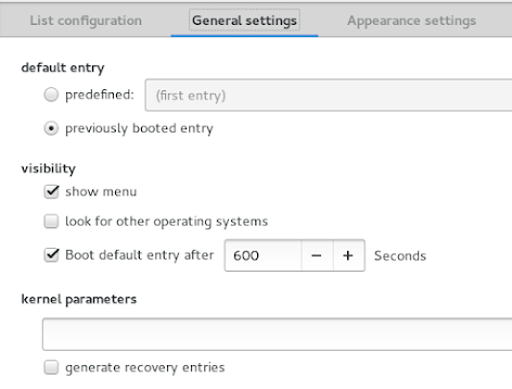 GRUB General Settings