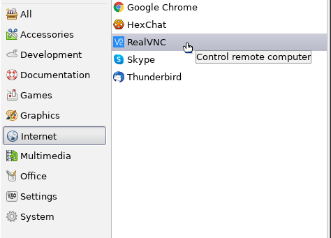 realvnc shortcut